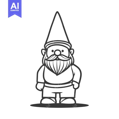 Popular premium asset: A simple illustrated outline of a garden gnome standing upright