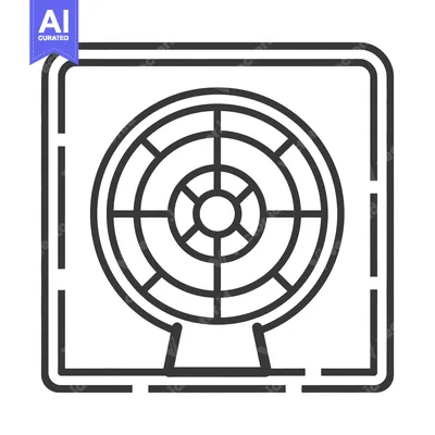 Aset desain premium: A monochrome vector illustration of an air cooling fan