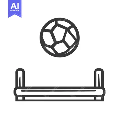 Aset premium populer: A soccer ball hovers above a bench like structure in grayscale