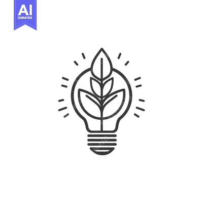 Aset desain premium: A lightbulb with a plant growing within its outline