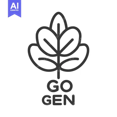 Aset premium populer: A simple stylized leaf graphic with accompanying textual logotype belo