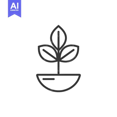 Premium design asset: Small Plant Growing From Soil Within A Simple Decorative Container