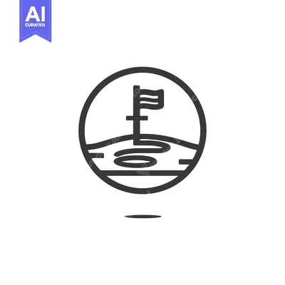 Popular premium asset: Minimalist Golf Course Icon with Flag and Hole in Circle Frame
