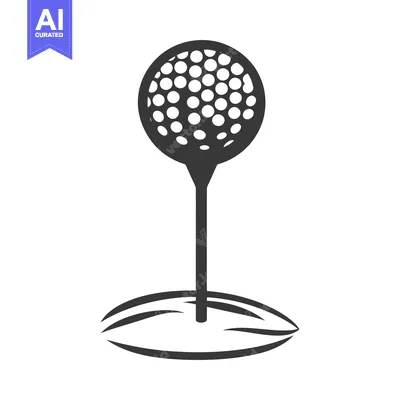 Premium design asset: A detailed graphical illustration showing a golf ball on a tee
