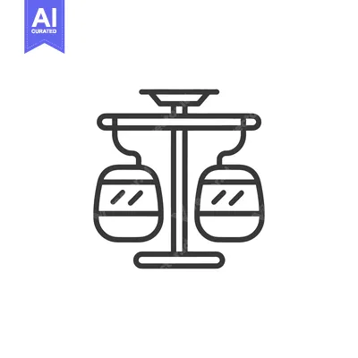 Premium design asset: Minimalist Line Art: Cable Car Icon on White Background, Travel Symbol