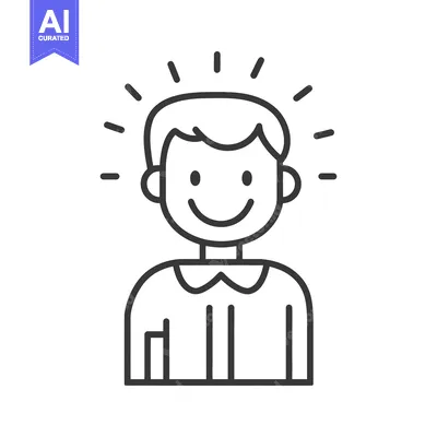 Popular premium asset: A happy smiling person with radiating lines around their head