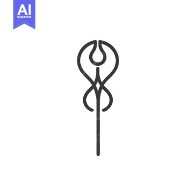 Aset premium populer: A simple symmetrical artistic design presented on a white background