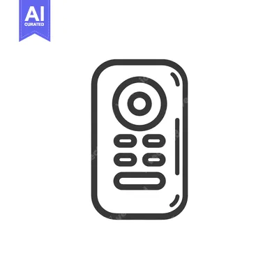 Aset desain premium: Minimalist Remote Control Icon: Modern, Clean Design on White Backgrou