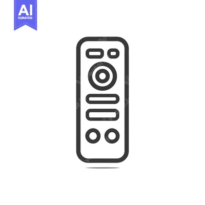 Aset premium populer: Minimalist Remote Control Icon with Shadow on White Background
