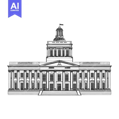 Neoclassical Government Building Architectural Drawing