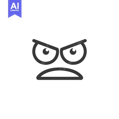 Popular premium asset: Minimalist Angry Face Icon: Bold Lines, Intense Stare, Negative Emotio