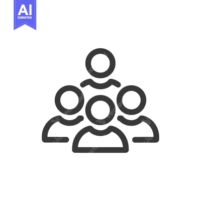 Premium design asset: Teamwork Icon: Group of People with Leader, Minimalist Design