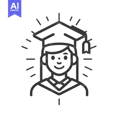 Aset premium populer: A happy young woman celebrating graduation with mortarboard and gown
