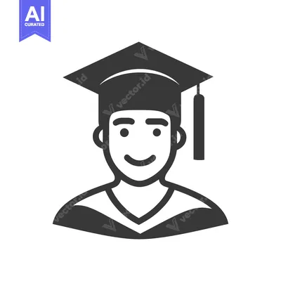 Popular premium asset: An illustration depicting a person wearing academic graduation attire
