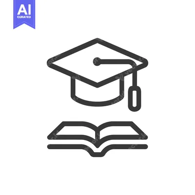 Premium design asset: Graduation Cap and Open Book Icon