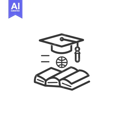 Premium design asset: Graduation Cap, Globe, and Open Book Icon