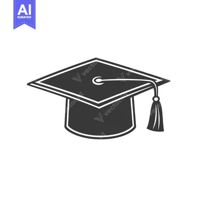 Aset premium populer: A simple monochrome drawing of a graduation mortarboard cap