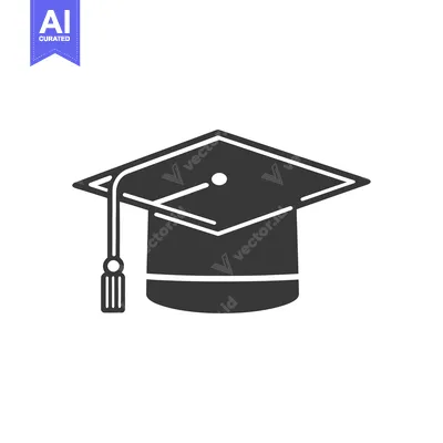 Aset desain premium: A simple graphic depiction of a mortarboard graduation cap