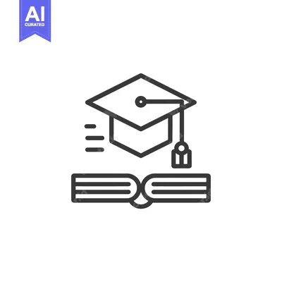Aset premium populer: Graduation Cap on an Open Book, Education Icon