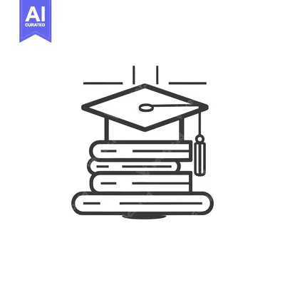 Aset desain premium: Graduation Cap on a Stack of Books