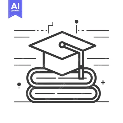 Aset desain premium: Graduation Cap on Stack of Books