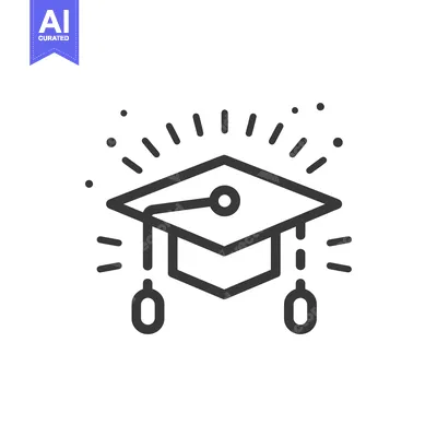 Premium design asset: Graduation Cap with Shining Stars and Tassels
