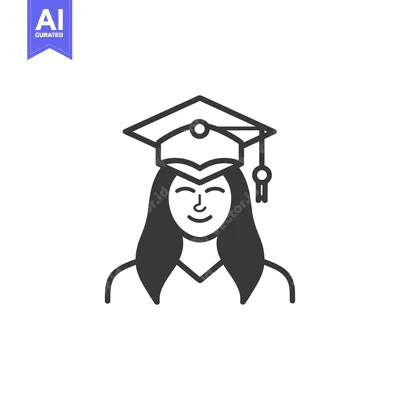 Aset premium populer: A graduating student wearing a cap smiles at the camera