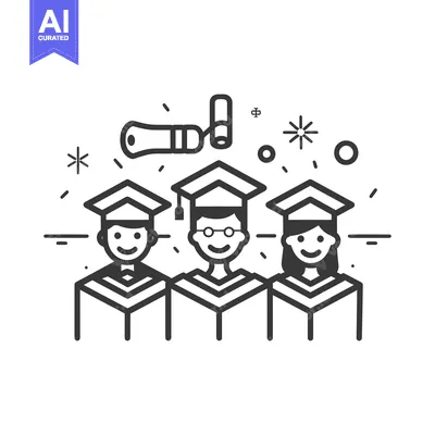 Popular premium asset: Students celebrating graduation with diplomas and academic regalia and