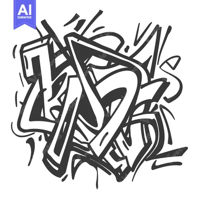 Aset premium populer: Complex stylized graphical abstract design with overlapping letter for