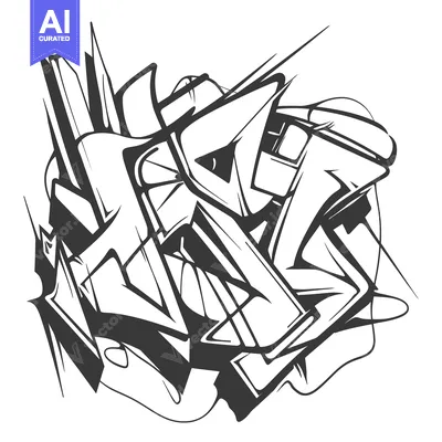 Aset premium populer: Complex abstract urban style artwork with sharp lines and angles