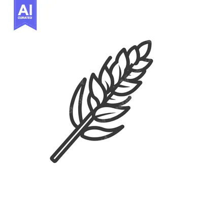Popular premium asset: Minimalist Wheat Stalk Icon: Simple Line Art on White Background
