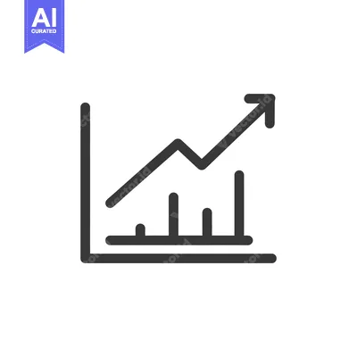 Premium design asset: Rising Trend: Minimalist Line Graph with Upward Arrow Symbolizing Grow