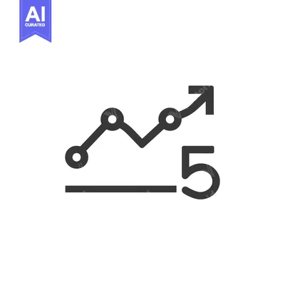 Aset premium populer: Ascending Graph with Number Five: Business Growth Icon Illustration