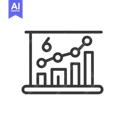 Premium design asset: Ascending Graph Icon: Line Chart with Data Points and Bar Columns