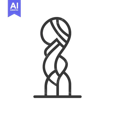 Aset desain premium: A simple monochrome drawing of a decorative braided form