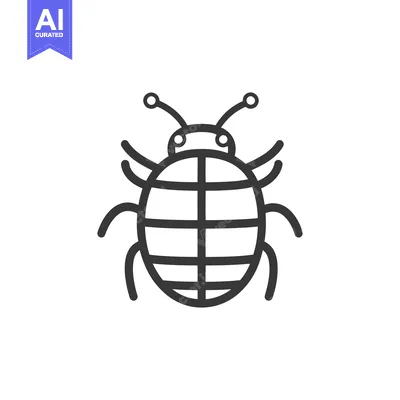 Aset desain premium: A simple vector illustration of a stylized insect with antennas and le