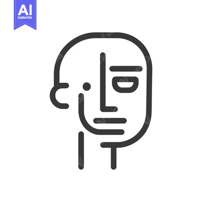 Aset premium populer: A stylized illustration of an abstract human facial depiction