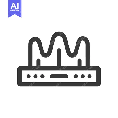 Aset desain premium: Stylized Equalizer Icon with Rounded Lines and Control Panel Details