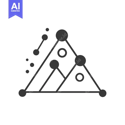 Aset desain premium: Geometric triangle with connected circles and lines forms a design