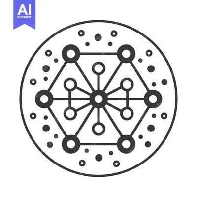 Aset premium populer: A symmetrical circular design showcasing interconnected geometric shap