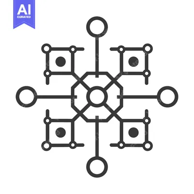 Popular premium asset: A symmetrical intricate graphical design featuring various geometric s