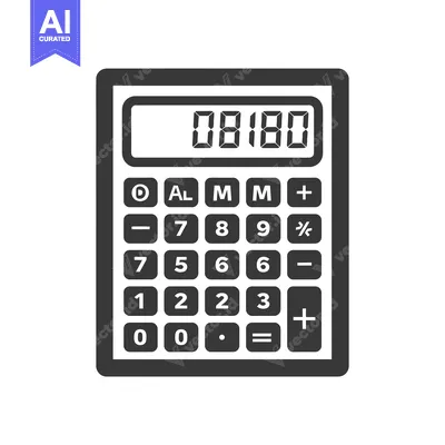 Gray Calculator with Digital Display Showing 08180