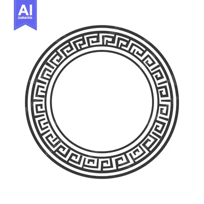 Aset premium populer: Greek Key Pattern Circular Frame Border