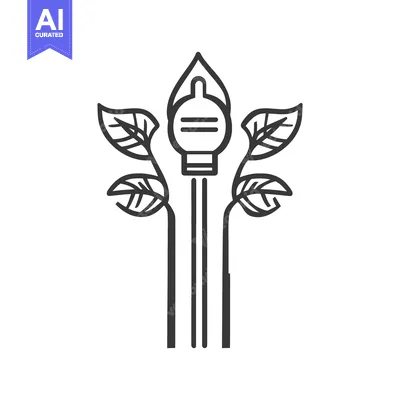 Popular premium asset: An abstract image of a plant with bulb and leaves