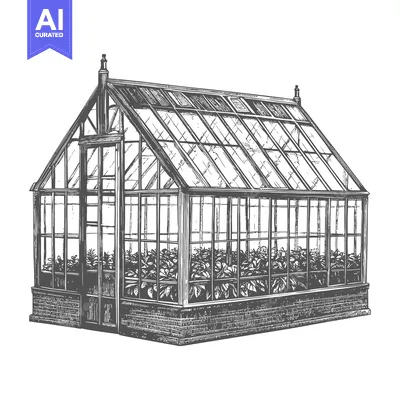 Popular premium asset: A Detailed Drawing Of A Traditional Glass Greenhouse