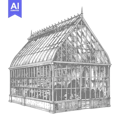 Premium design asset: Ornate Greenhouse Architectural Drawing Design