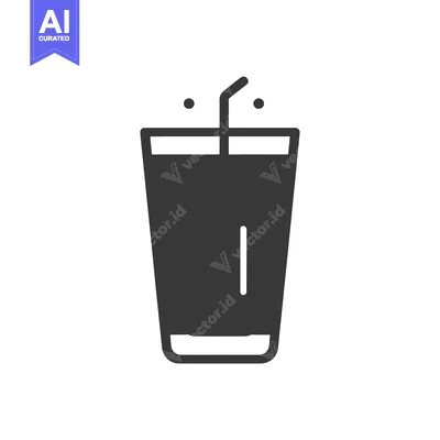 Premium design asset: An illustrated image shows a glass of beverage with a straw