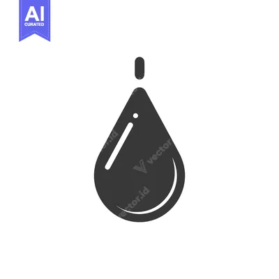 A single stylized water droplet illustration over a white background