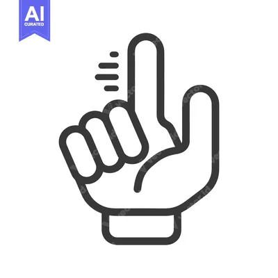 Aset desain premium: A hand gesturing the act of tapping with a finger