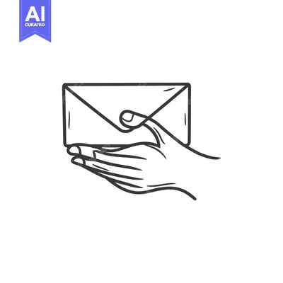 Aset desain premium: A hand holding a sealed envelope ready for delivery or sending